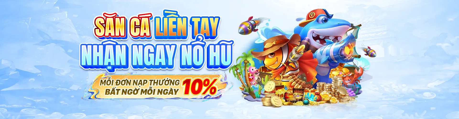 Hình ảnh game bắn cá nuhu90 với nhiều cá và vũ khí